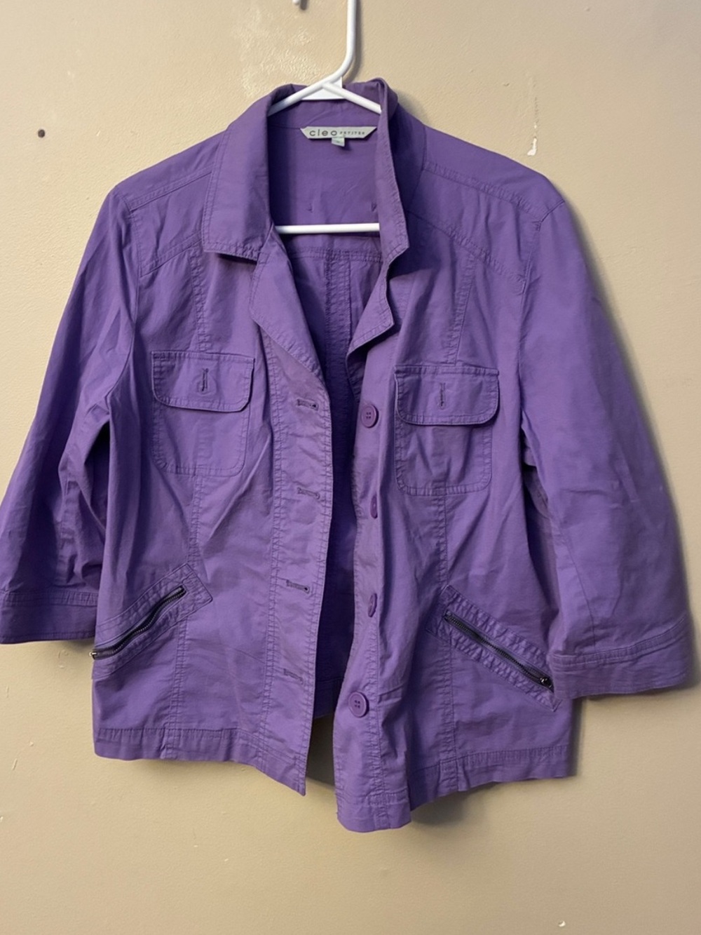 cleo Purple Button-Front Utility Jacket - Picture 2 of 3